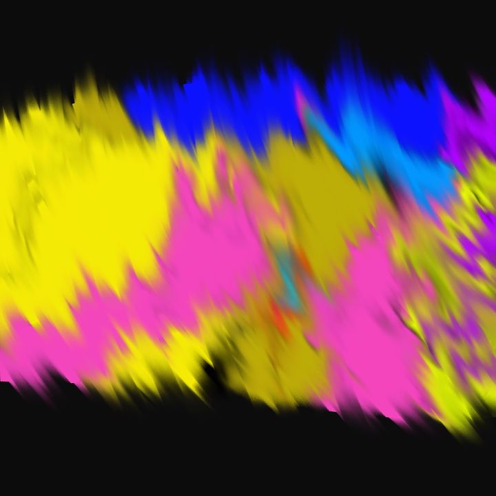 Digital blur painting yellow, pink and blue